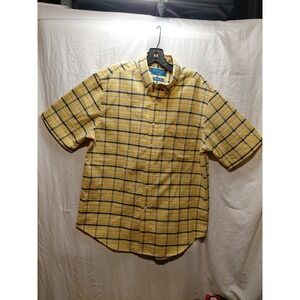 Towncraft men's Medium (Fits Like a Large) yellow plaid short-sleeve shirt